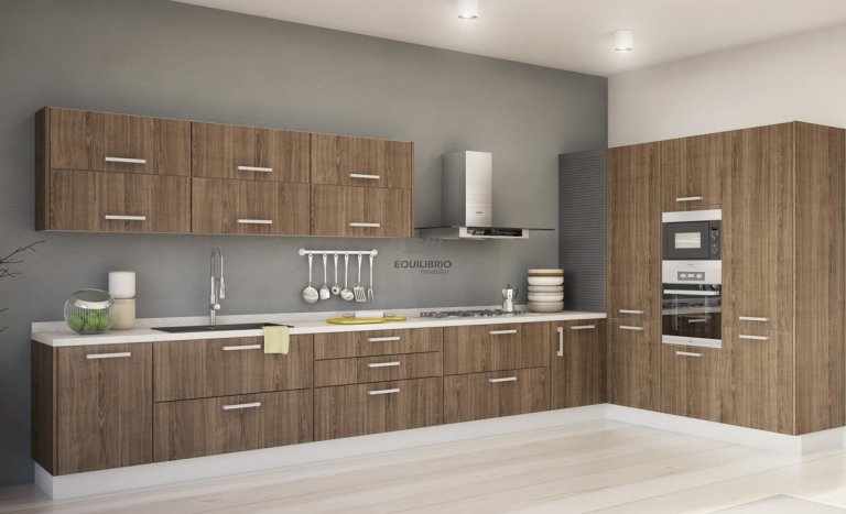 : COCINA CON MADERA 03 :: Equilibrio Modular - Amplio catalogo en muebles y mobiliario de oficina para todo Mexico.